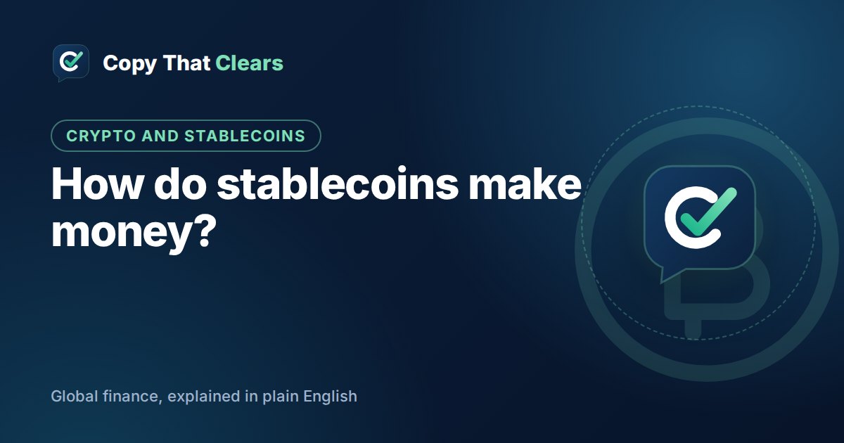 How do stablecoins make money: reserve income explained
